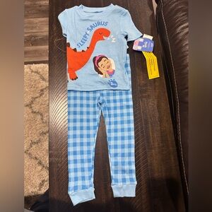 4pc set NWT Ms. Rachel Blue and Orange Sleepy Dinosaur Pajamas